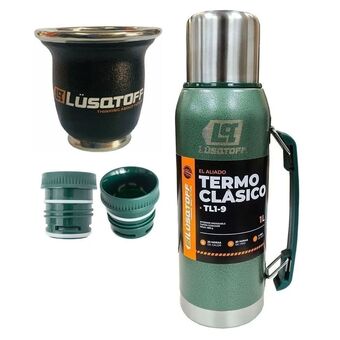 Frávega Termo acero inox 1 litro lusqtoff frio calor + regalo mate oferta
