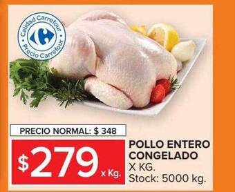 Carrefour Pollo entero congelado oferta