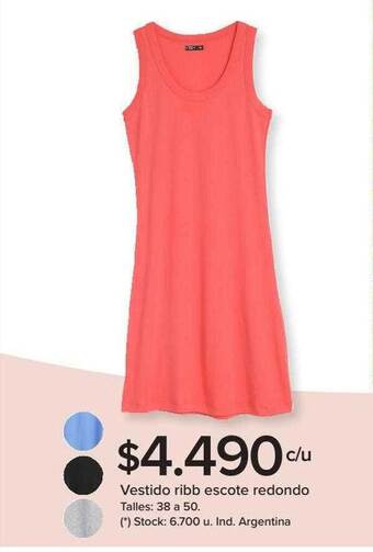 Carrefour Vestido ribb escote redondo oferta