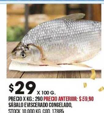 Coto Sábalo eviscerado congelado oferta