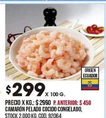 Coto Camarón pelado cocido congelado oferta