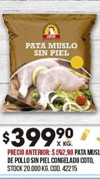 Coto Pata muslo de pollo sin piel congelado coto oferta