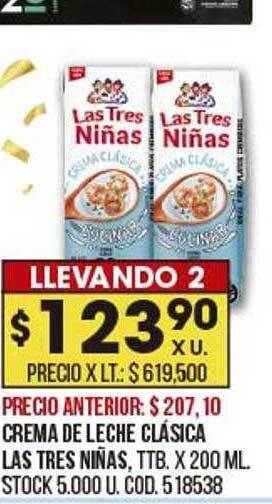 Coto Crema de leche clásica las tres niñas oferta