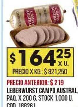 Coto Leberwurst campo austral oferta