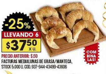 Coto Facturas medialunas de grasa manteca oferta