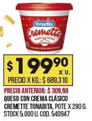 Coto Queso con crema clásico cremette tonadita oferta