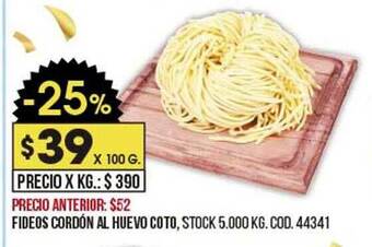 Coto Fideos cordón al huevo coto oferta