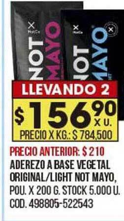 Coto Aderezo a base vegetal original light not mayo oferta