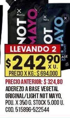 Coto Aderezo a base vegetal original light not mayo oferta