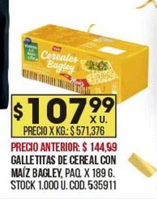 Coto Galletitas de cereal con maíz bagley oferta