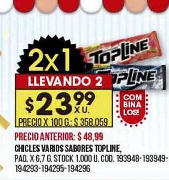 Coto Chicles varios sabores topline oferta