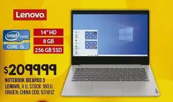 Coto Notebook ideapad 3 lenovo oferta