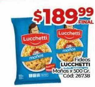Diarco Fideos lucchetti moños x 500 gr oferta