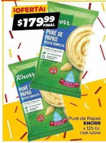 Diarco Puré de papas knorr x 125 gr oferta