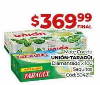 Diarco Mate cocido unión-taragüi diamantado x 100 saquitos oferta
