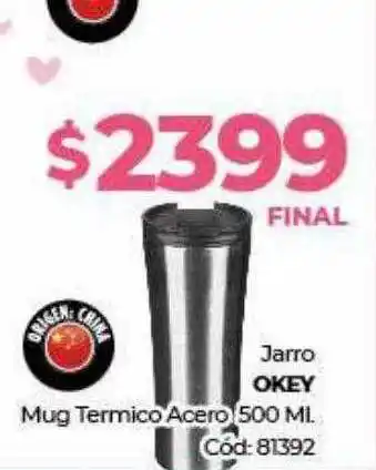 Diarco Jarro okey mug termico acero 500 ml oferta