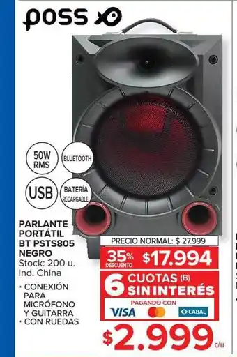 Carrefour Parlante portátil bt psts805 negro poss oferta