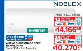 Carrefour Aire acondicionado split nbxin32h17n noblex oferta