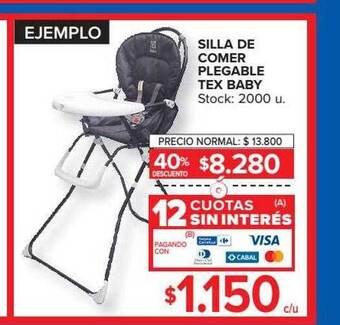 Carrefour Silla de comer plegable tex baby oferta