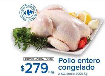 Carrefour Pollo entero congelado oferta