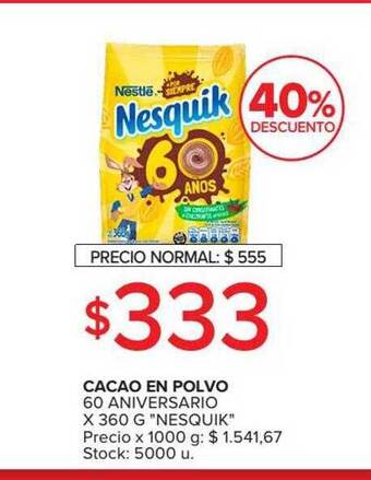 Carrefour Cacao en polvo 60 aniversario oferta