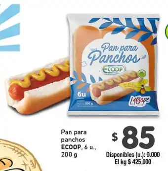 Cooperativa Obrera Ecoop Pan para panchos 6u 200g oferta