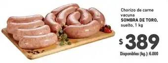 Cooperativa Obrera Sombra de Toro Chorizo de carne vacuna suelto 1kg oferta