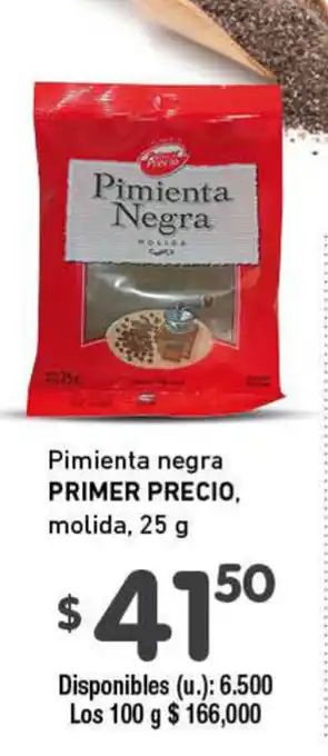 Cooperativa Obrera Primer Precio Pimienta negra molida 25g oferta