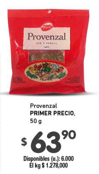 Cooperativa Obrera Primer Precio Provenzal 50g oferta