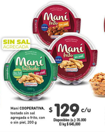 Cooperativa Obrera Cooperativa Maní 200g oferta
