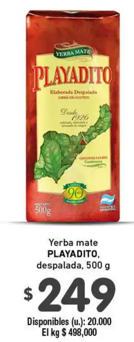 Cooperativa Obrera Playadito Yerba Mate despalada 500g oferta