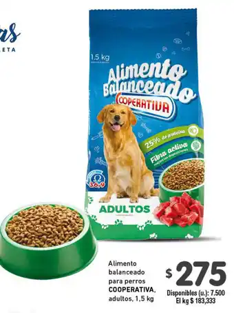 Cooperativa Obrera Cooperativa Alimento balanceado para perros adultos 1,5kg oferta
