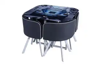 Easy Juego de comedor 4 sillas 90x90x73 photo city oferta