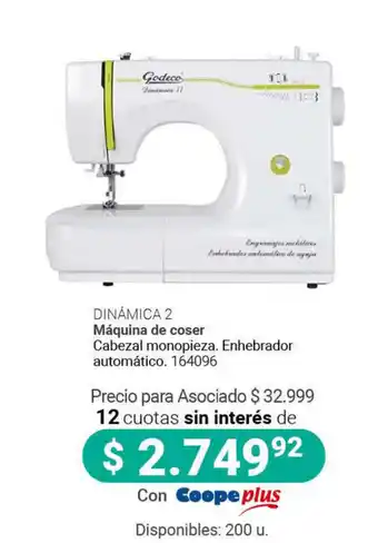 Cooperativa Obrera Dinámica 2 Máquina de coser oferta