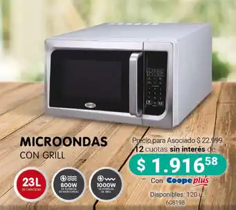 Cooperativa Obrera Coop Microondas con Grill 23L oferta