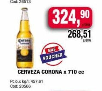 Maxiconsumo Cerveza Corona x 710cc oferta