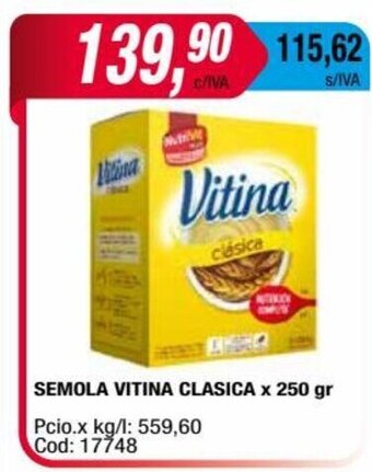 Maxiconsumo Semola Vitina Clasica x 250gr oferta
