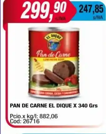 Maxiconsumo Pan de Carne El Dique x 340grs oferta