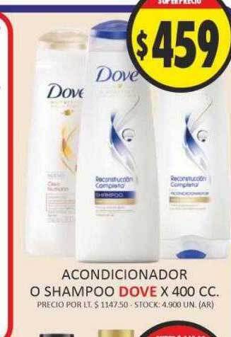 Supermercados Becerra Acondicionador o shampoo dove x 400 cc oferta