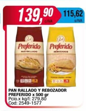 Maxiconsumo Pan Rallado y Rebozador Preferido x 500gr oferta