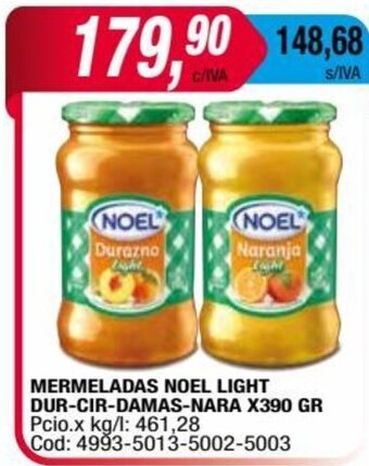 Maxiconsumo Mermeladas Noel Light Dur-Cir-Damas-Nara x 390gr oferta