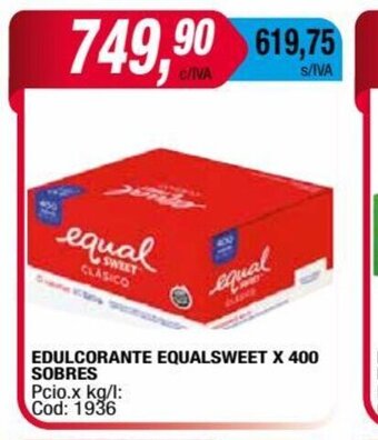 Maxiconsumo Edulcorante Equalsweet x 400 Sobres oferta