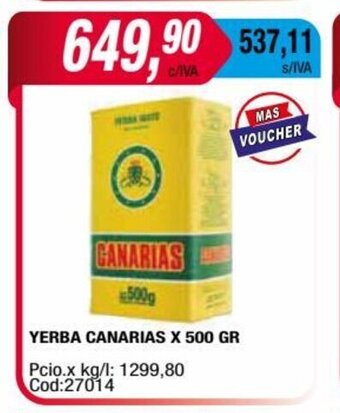 Maxiconsumo Yerba Canarias x 500gr oferta