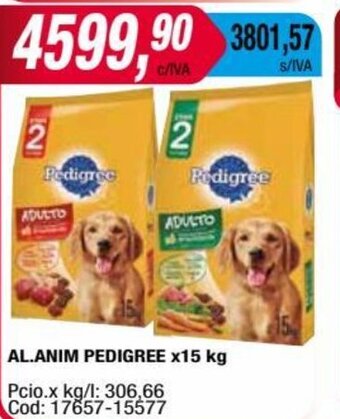 Maxiconsumo Al. Anim Pedigree x 15kg oferta