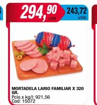 Maxiconsumo Mortadela Lario Familiar x 320gr oferta