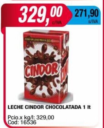 Maxiconsumo Leche Cindor Chocolatada 1lt oferta