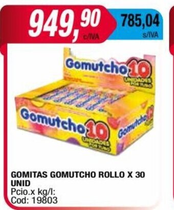 Maxiconsumo Gomitas Gomutcho Rollo x 30 unid oferta