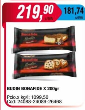 Maxiconsumo Budin Bonafide x 200gr oferta