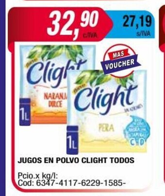 Maxiconsumo Jugos en Polvo Clight Todos oferta