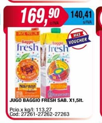 Maxiconsumo Jugo Baggio Fresh Sab. x 1.5lt oferta
